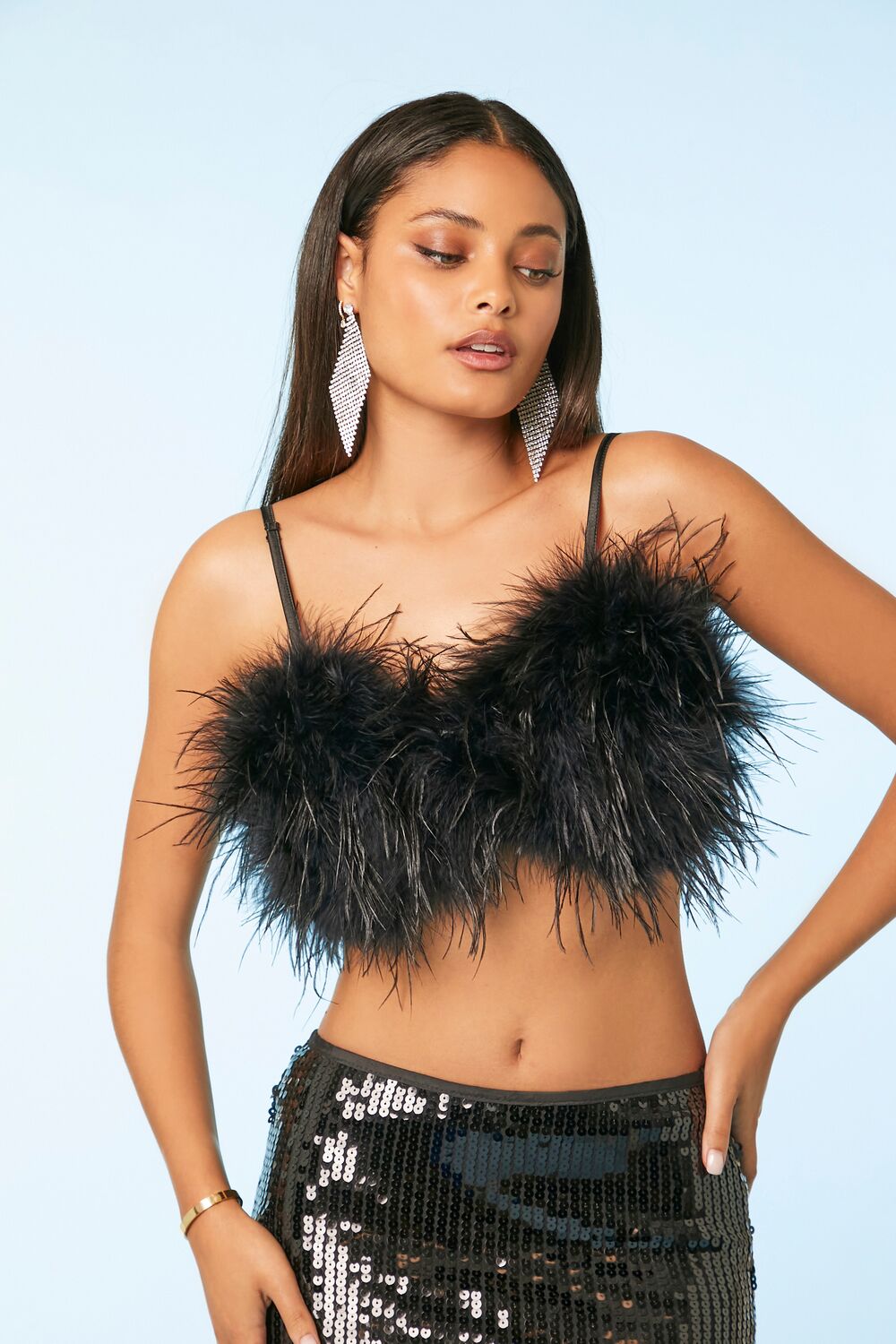 Feather Cropped Cami | Forever 21 Women