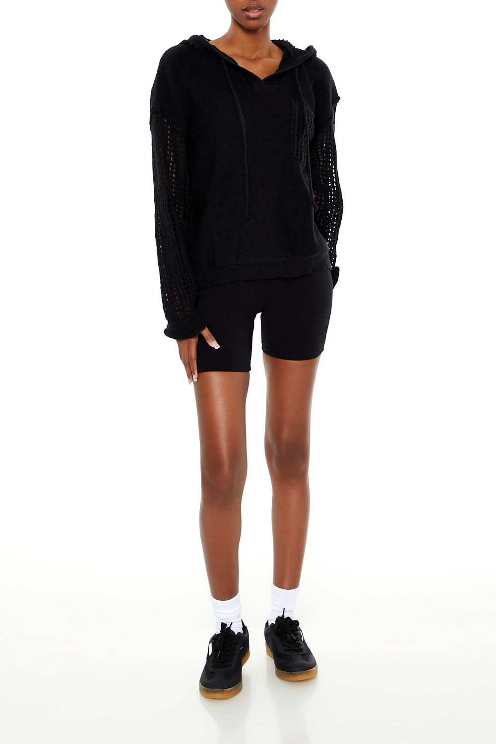 Open-Knit Netted Hoodie | Forever 21 Women