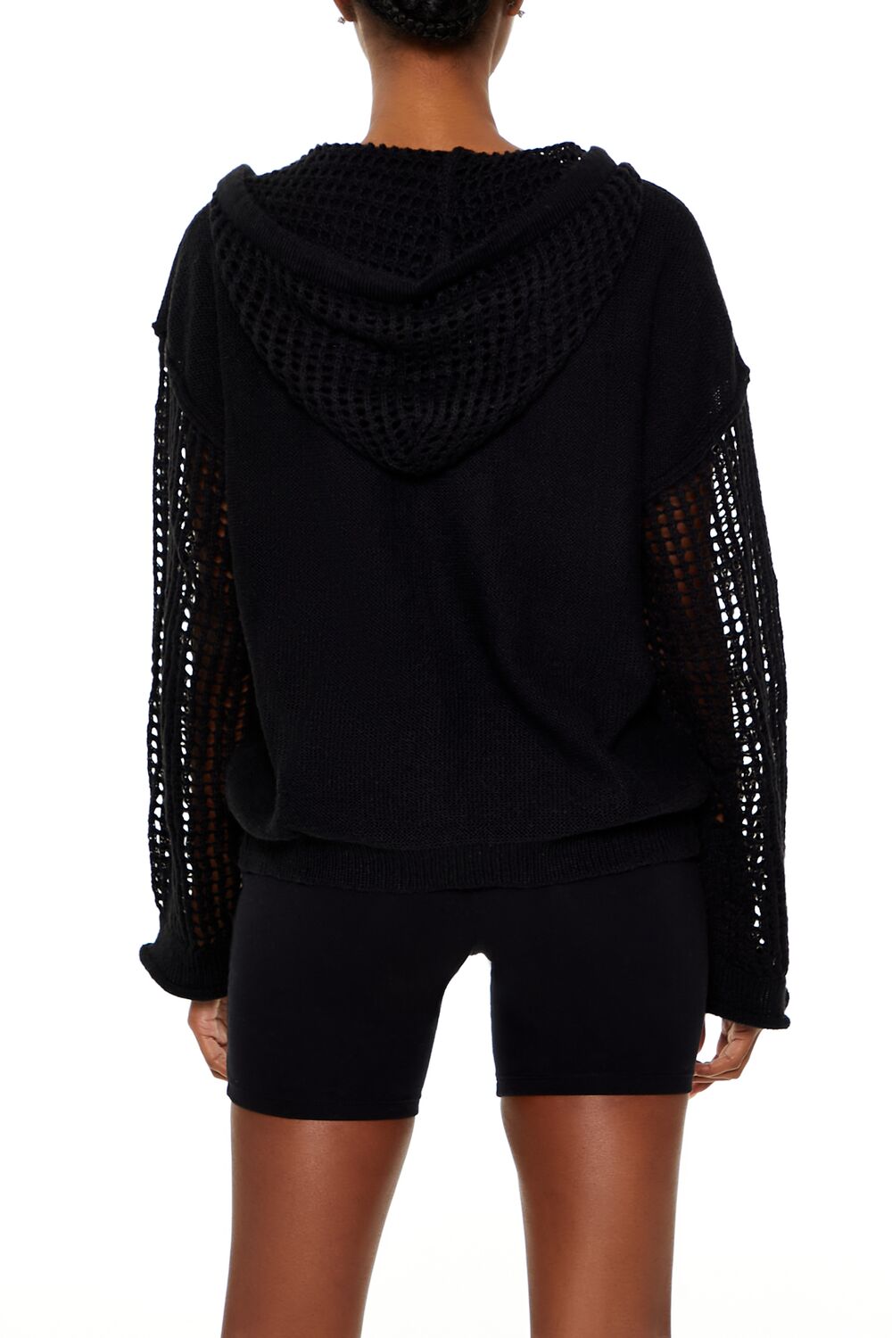 Open-Knit Netted Hoodie | Forever 21 Women