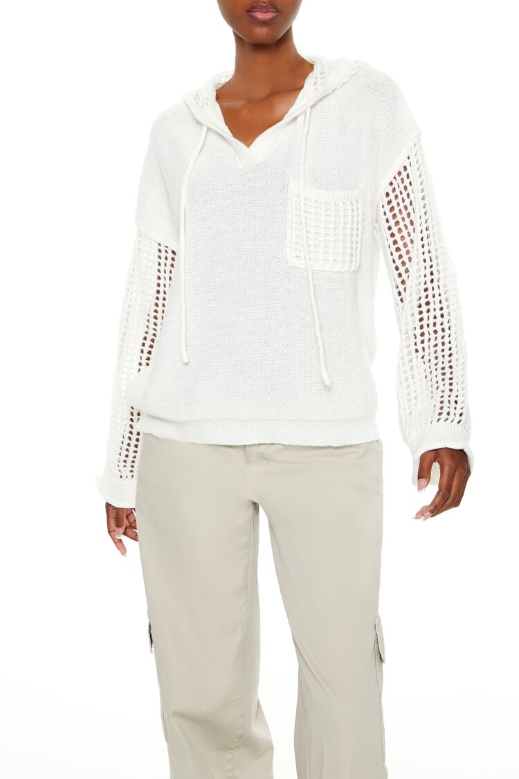 Open-Knit Netted Hoodie | Forever 21 Women
