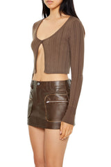 Cropped Split-Hem Cardigan Sweater | Forever 21 Women