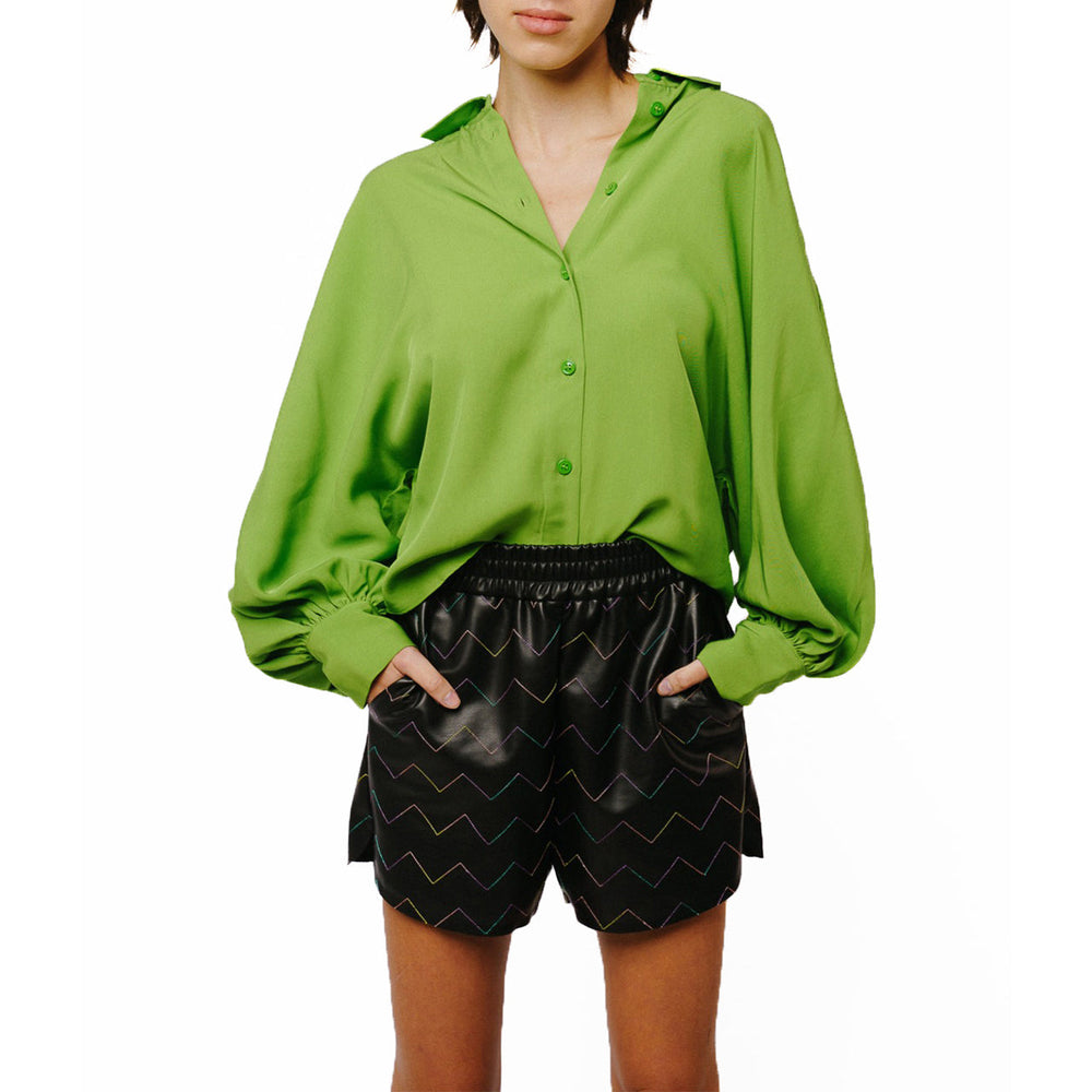 Amira Oversized Button Down Satin Top | Forever 21 Women