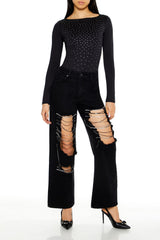 Contour Sculpt Rhinestone Bodysuit | Forever 21 Women