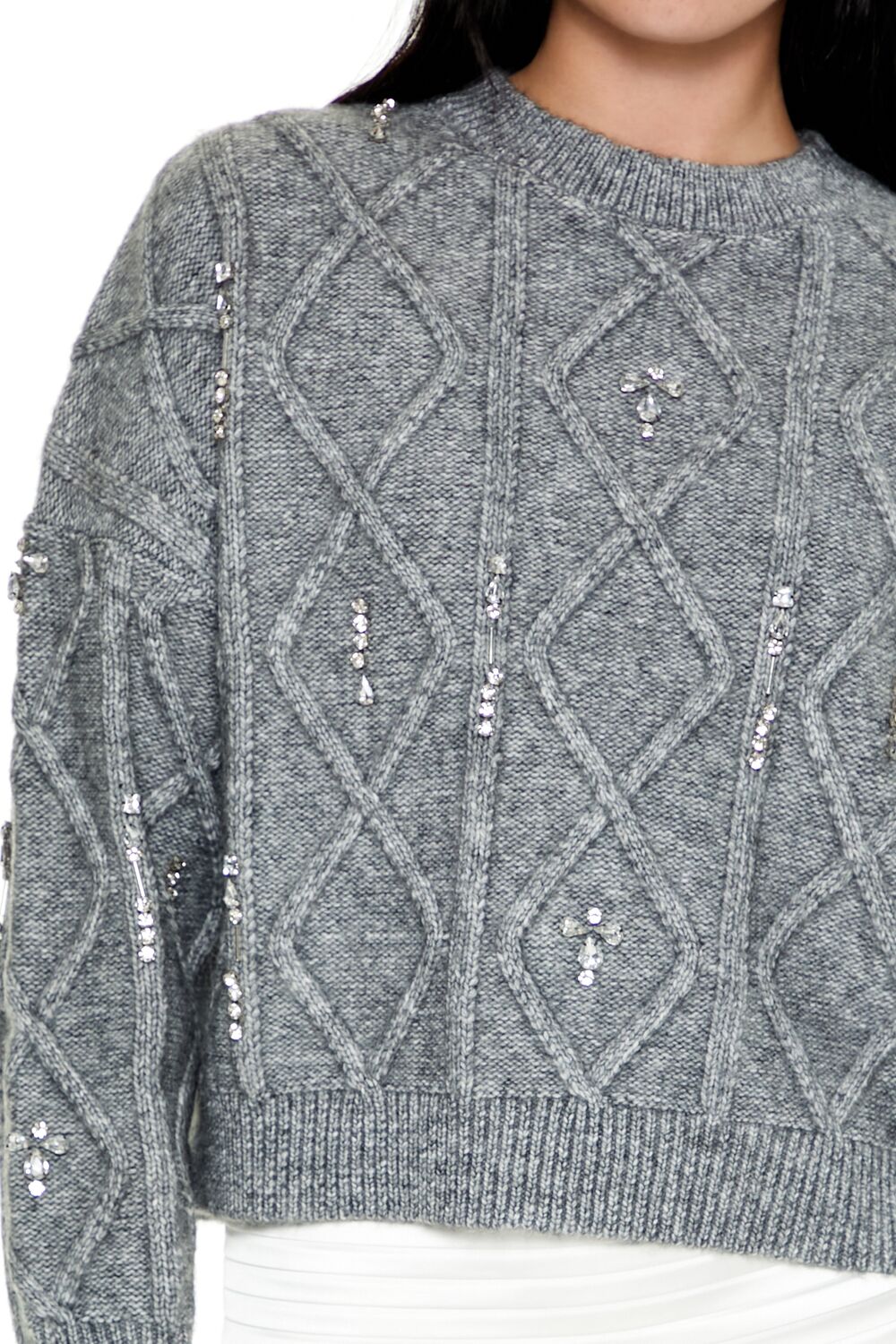 Marled Faux Gem Sweater | Forever 21 Women