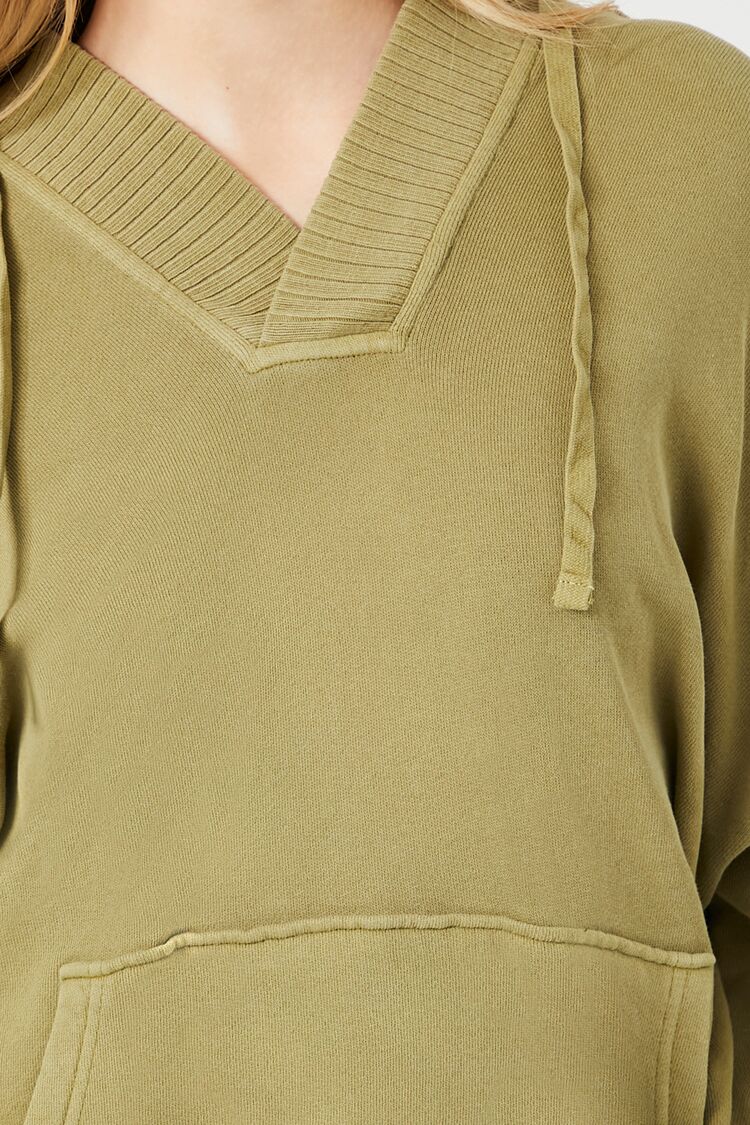 French Terry Drop-Sleeve Hoodie | Forever 21 Women