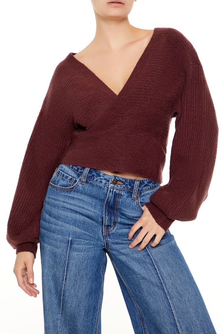Peasant-Sleeve Surplice Sweater | Forever 21 Women