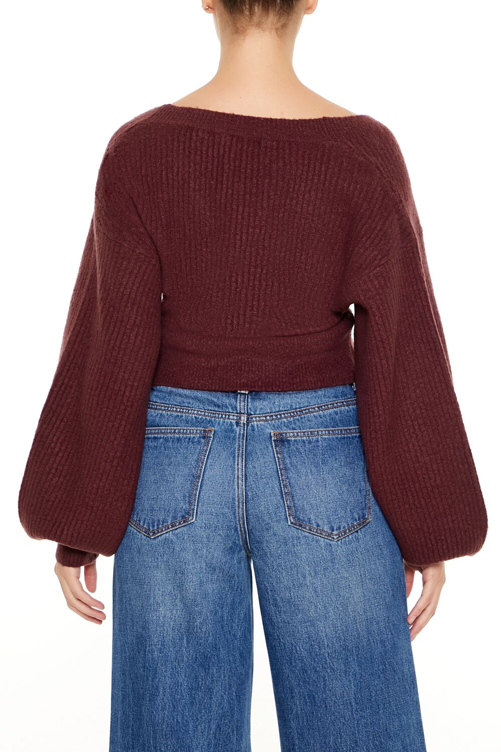 Peasant-Sleeve Surplice Sweater | Forever 21 Women