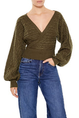 Peasant-Sleeve Cable Knit Sweater | Forever 21 Women