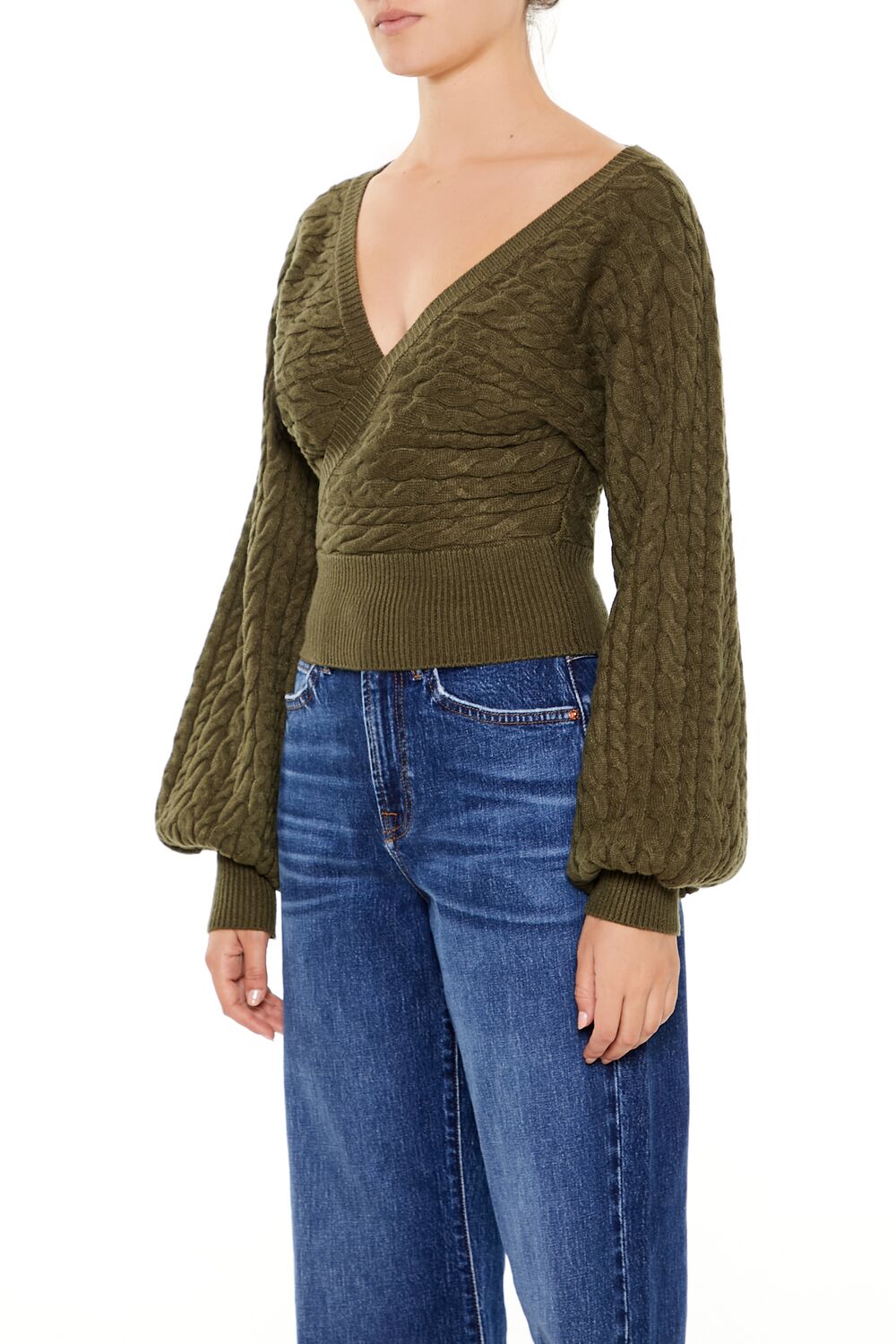 Peasant-Sleeve Cable Knit Sweater | Forever 21 Women