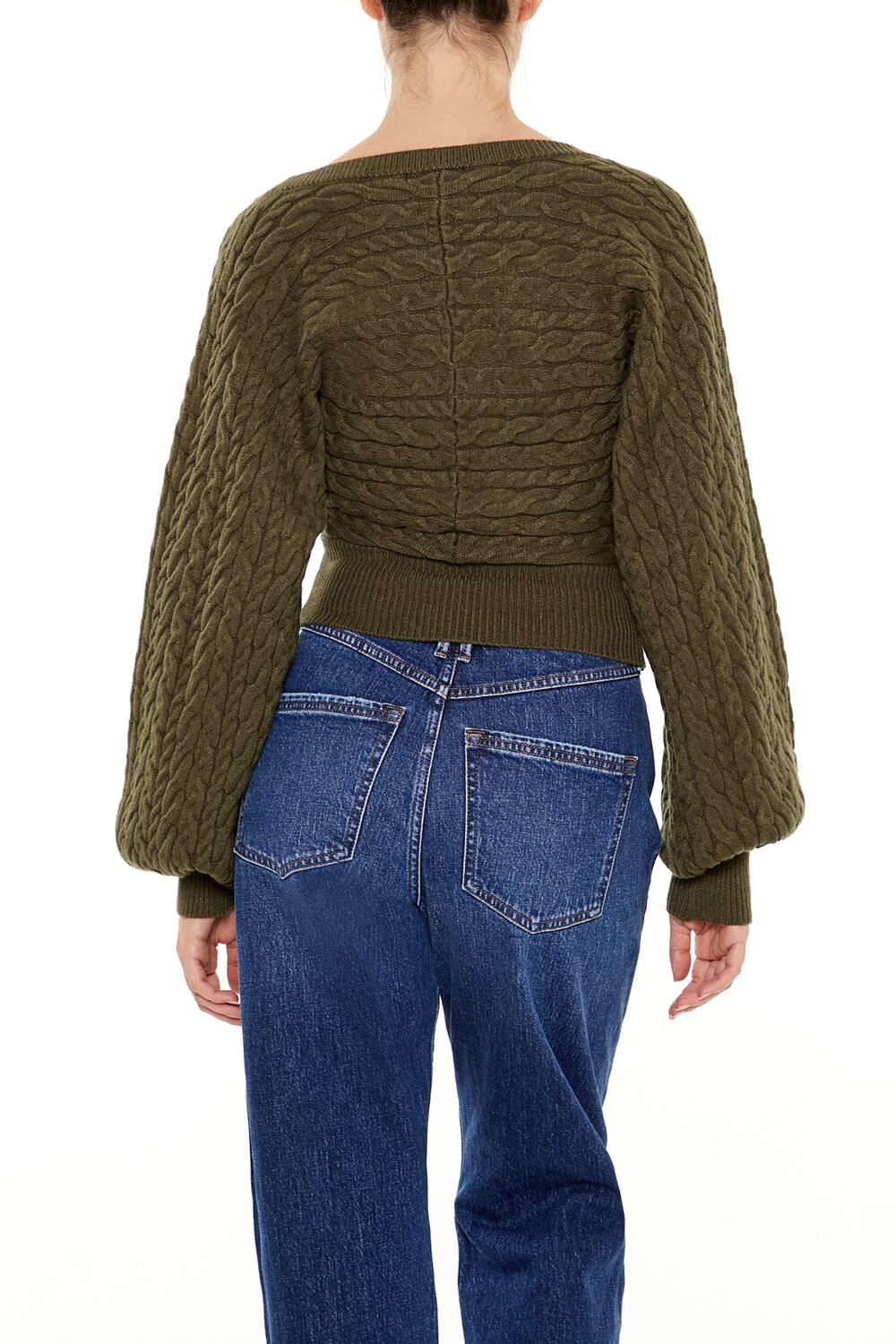 Peasant-Sleeve Cable Knit Sweater | Forever 21 Women