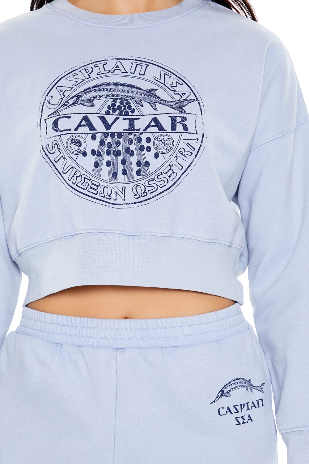 Caviar Graphic Cropped Pullover | Forever 21 Women
