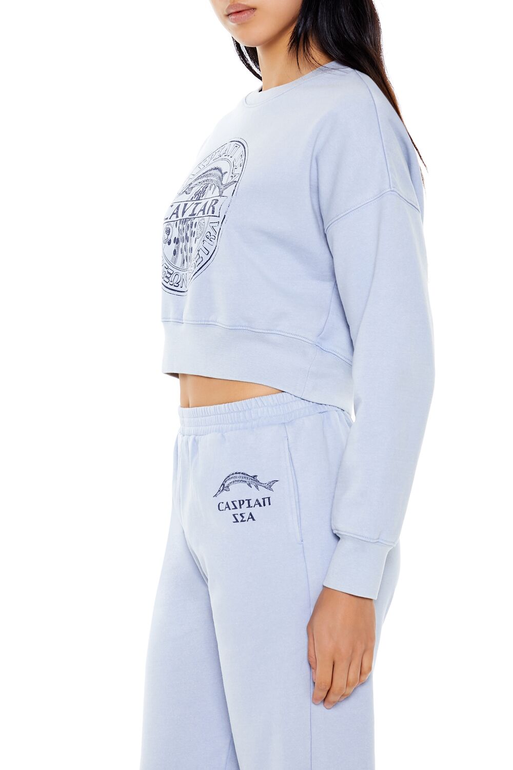 Caviar Graphic Cropped Pullover | Forever 21 Women