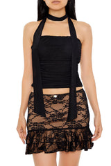 Ruched Mesh Tube Top & Scarf Set | Forever 21 Women