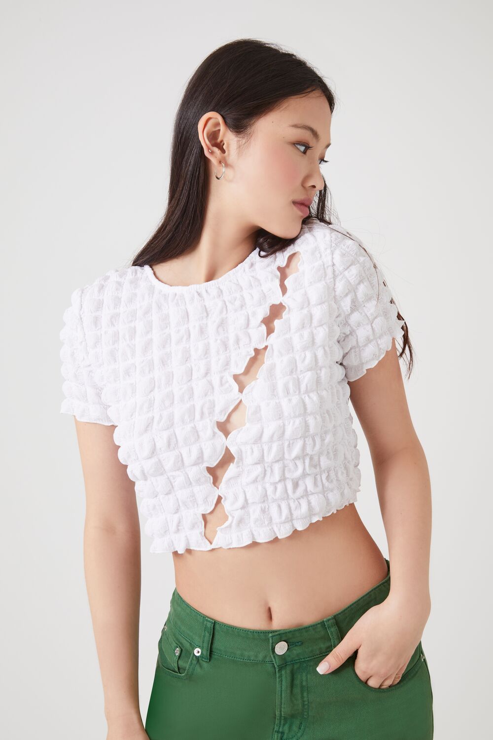 Textured Cutout Crop Top | Forever 21 Women