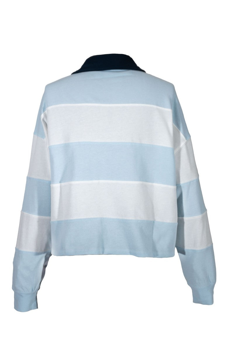 California Striped Graphic Long-Sleeve Polo Top | Forever 21 Women
