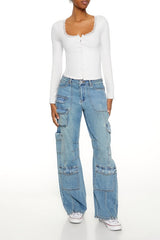 Ribbed Lace-Trim Top | Forever 21 Women