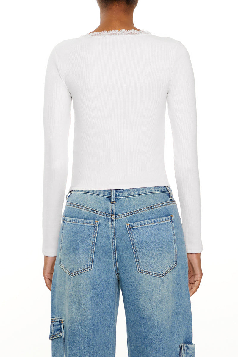 Ribbed Lace-Trim Top | Forever 21 Women
