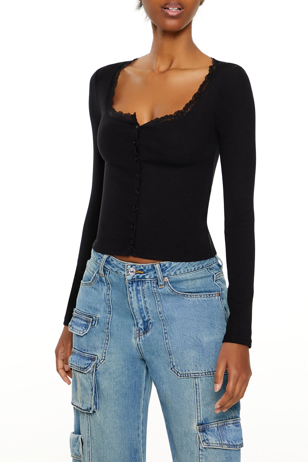 Ribbed Lace-Trim Top | Forever 21 Women