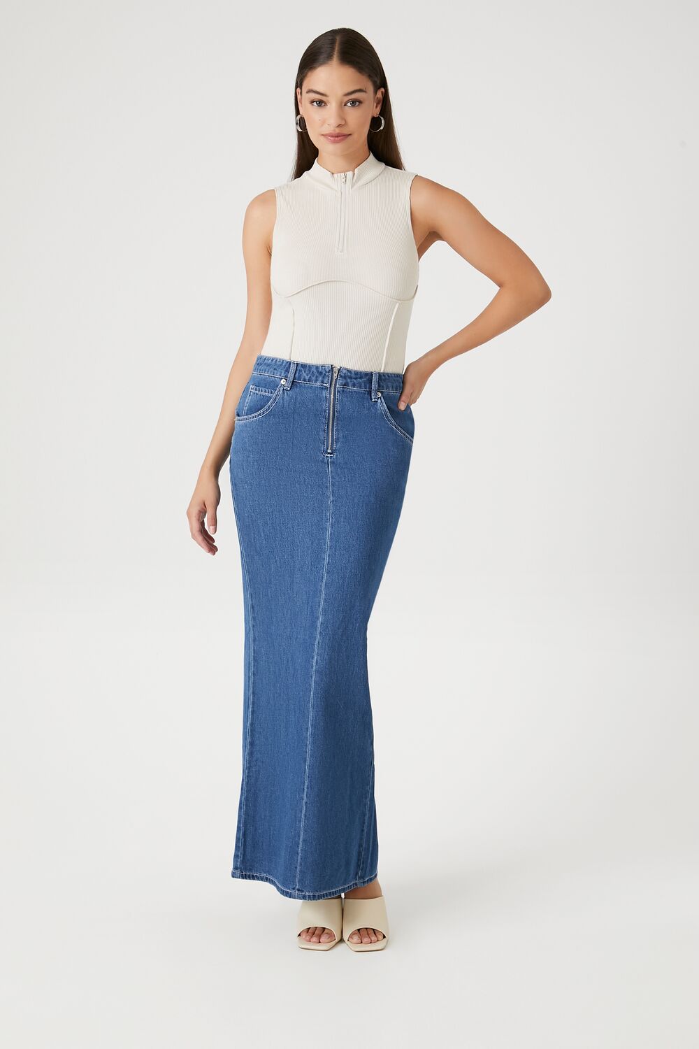Ribbed Half-Zip Bodysuit | Forever 21 Women