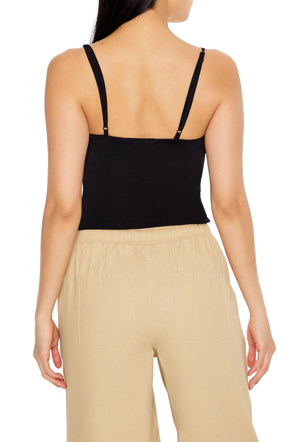 Lace-Trim Rosette Cropped Cami | Forever 21 Women
