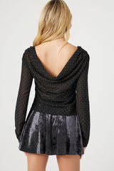 Rhinestone Cowl Back Long-Sleeve Top | Forever 21 Women