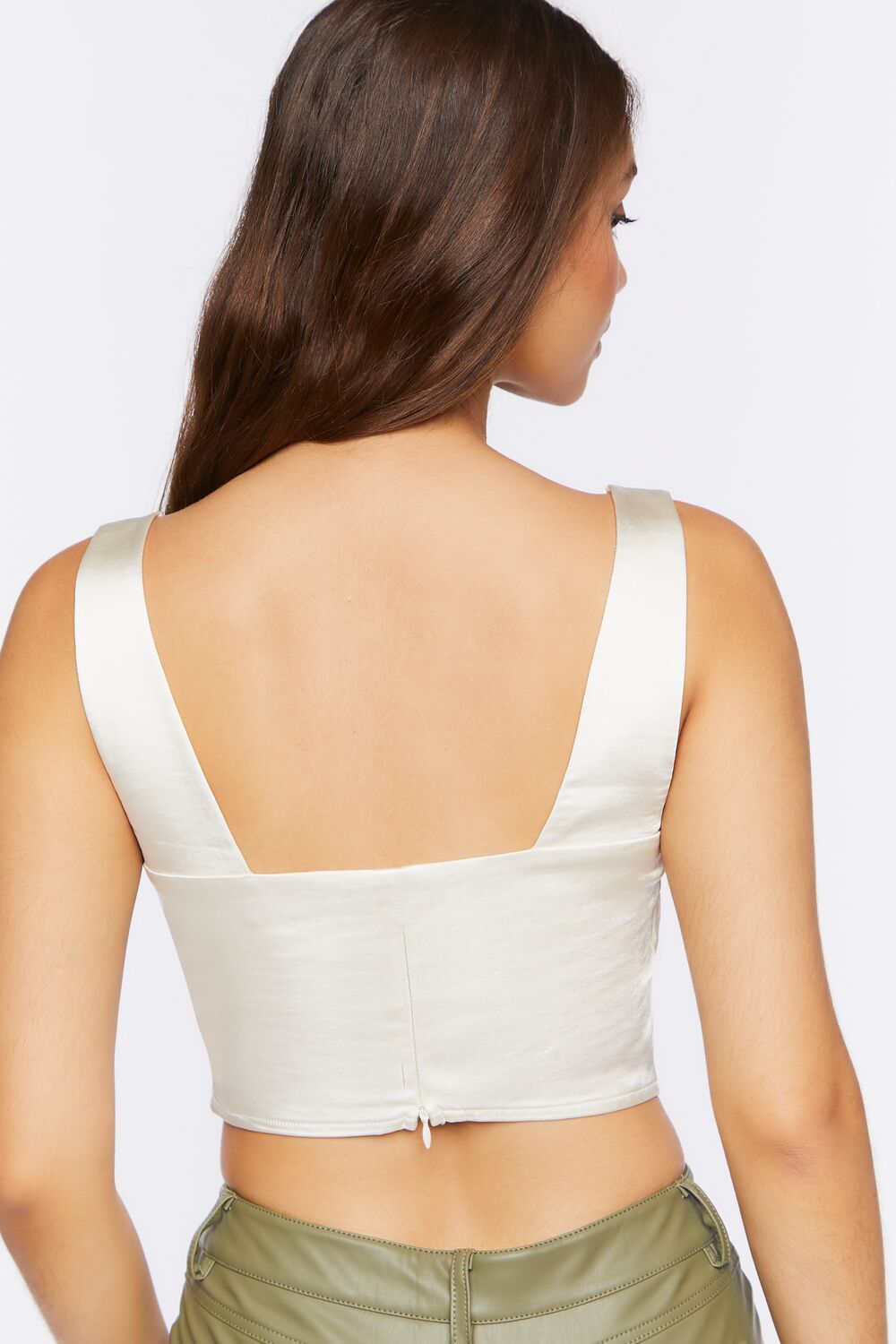 Satin V-Hem Crop Top | Forever 21 Women