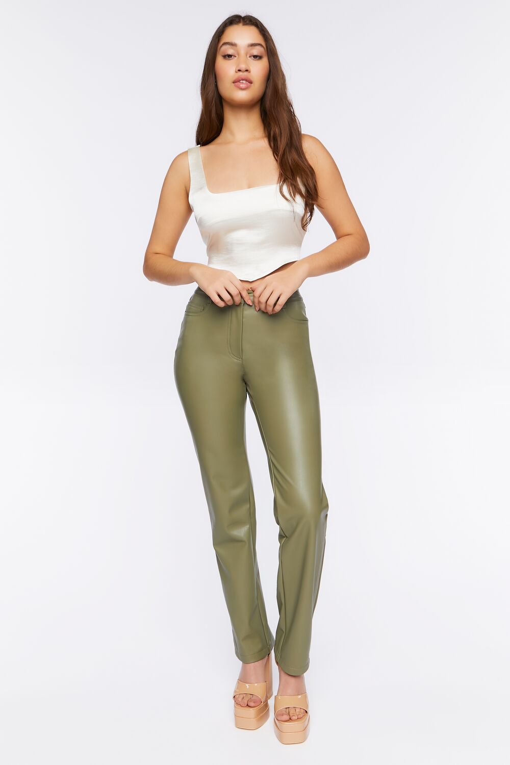Satin V-Hem Crop Top | Forever 21 Women