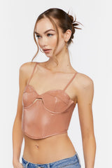 Faux Leather Cutout Bustier Top | Forever 21 Women