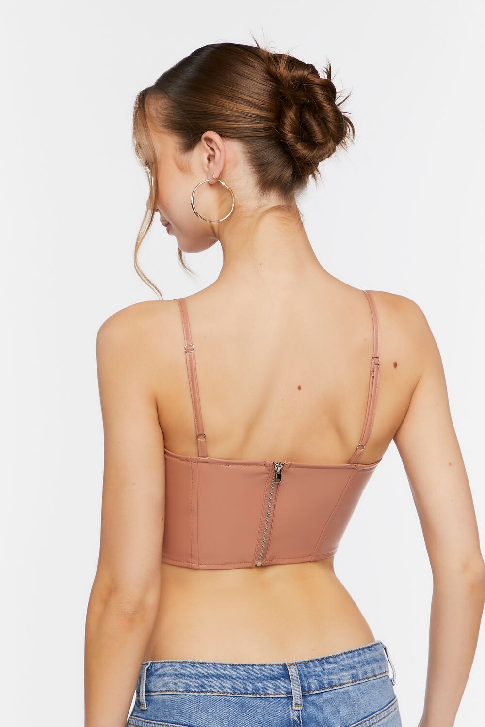 Faux Leather Cutout Bustier Top | Forever 21 Women
