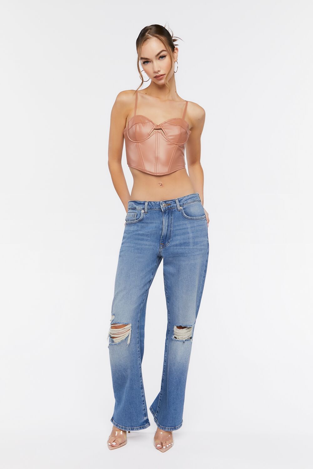 Faux Leather Cutout Bustier Top | Forever 21 Women