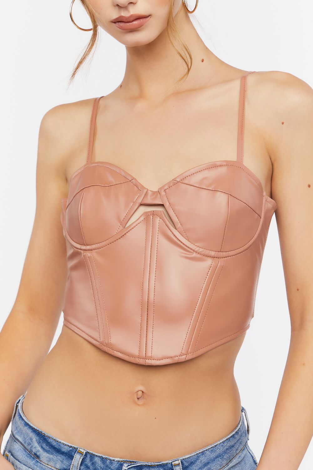 Faux Leather Cutout Bustier Top | Forever 21 Women