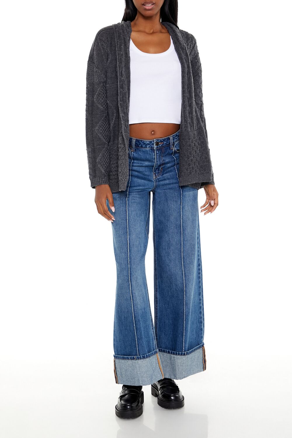 Mixed Knit Cardigan Sweater | Forever 21 Women