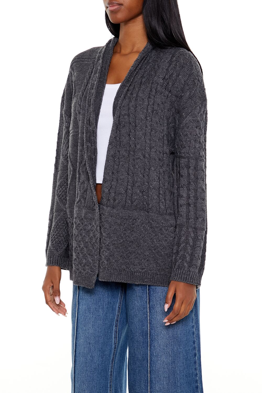 Mixed Knit Cardigan Sweater | Forever 21 Women