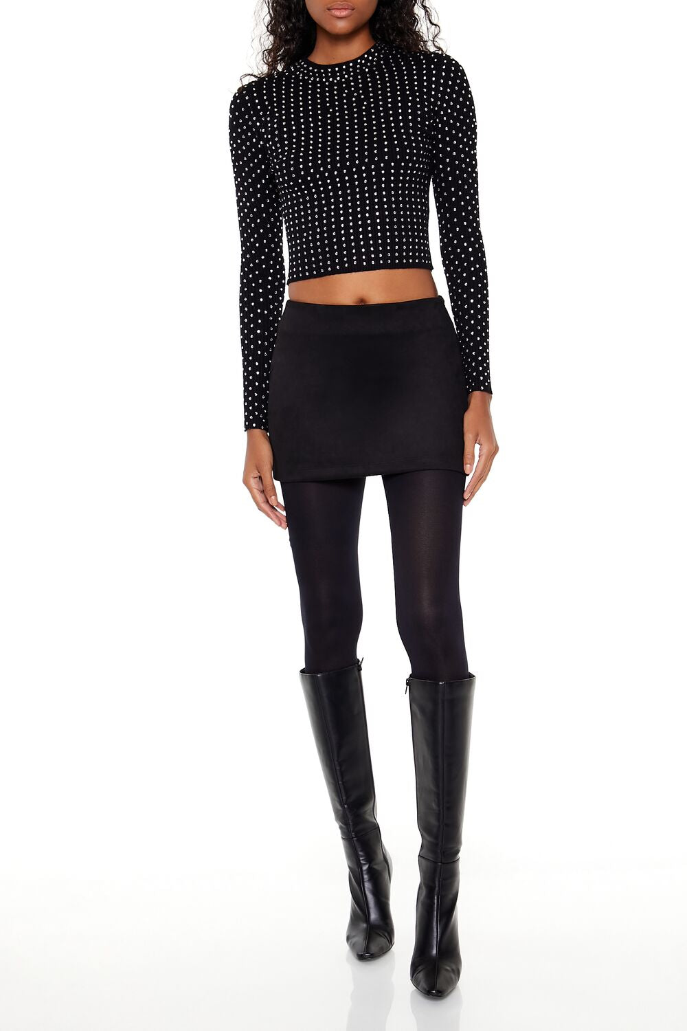 Rhinestone Cropped Sweater | Forever 21 Women