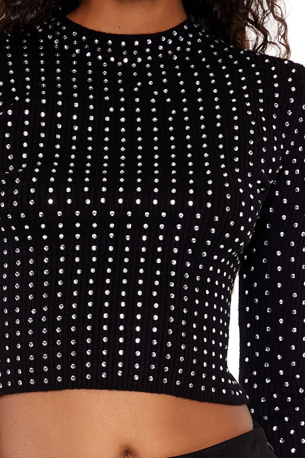Rhinestone Cropped Sweater | Forever 21 Women