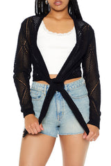 Open-Knit Tie-Front Sweater | Forever 21 Women