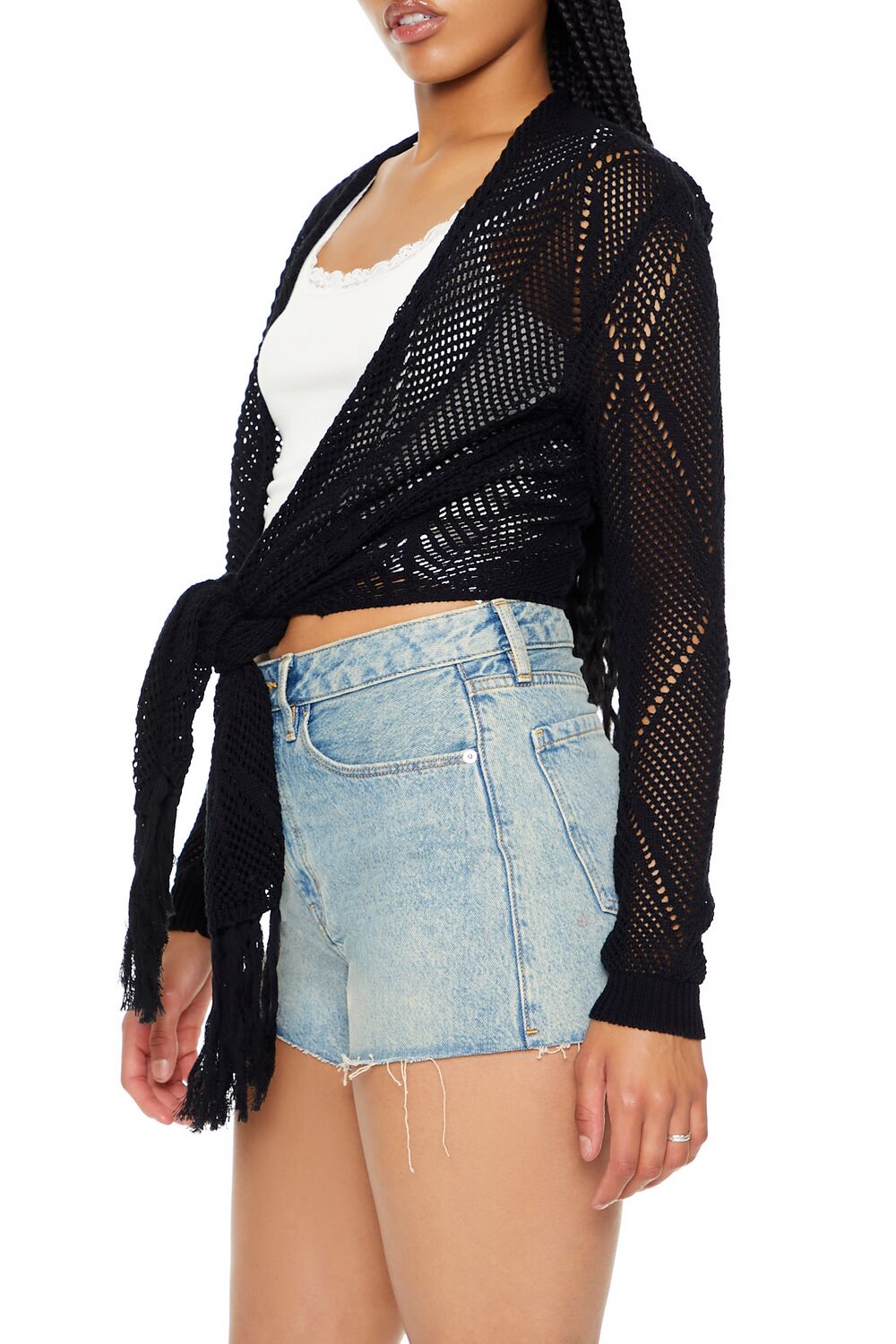 Open-Knit Tie-Front Sweater | Forever 21 Women