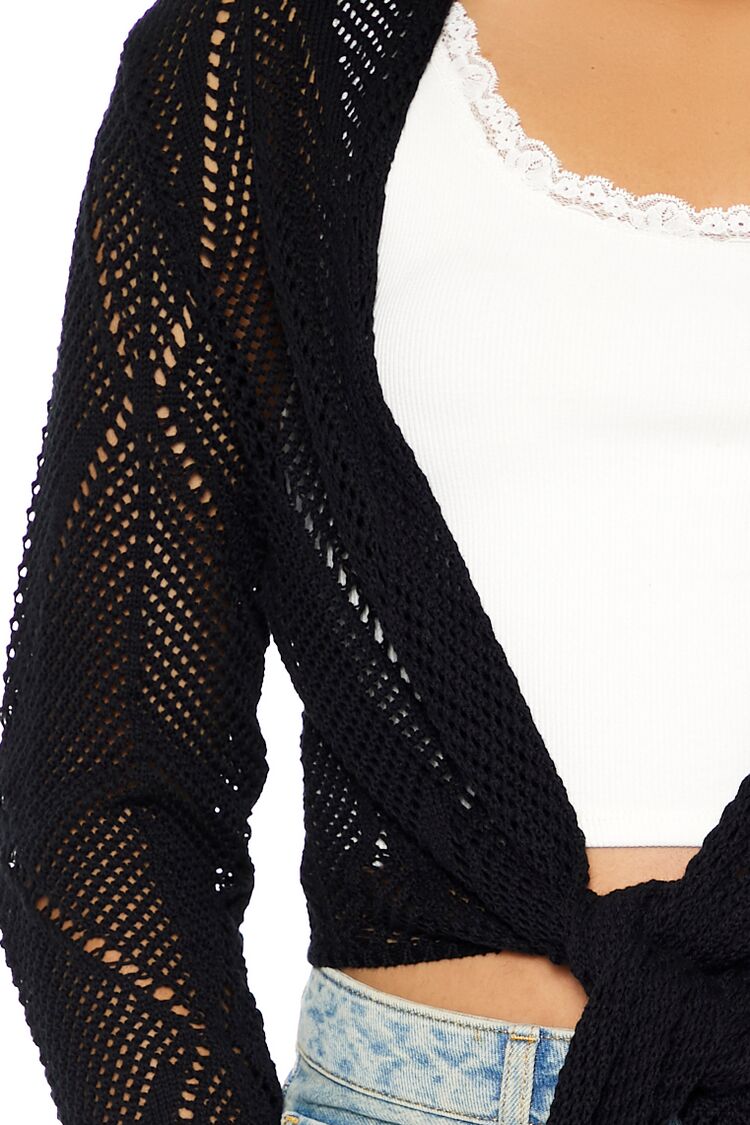 Open-Knit Tie-Front Sweater | Forever 21 Women