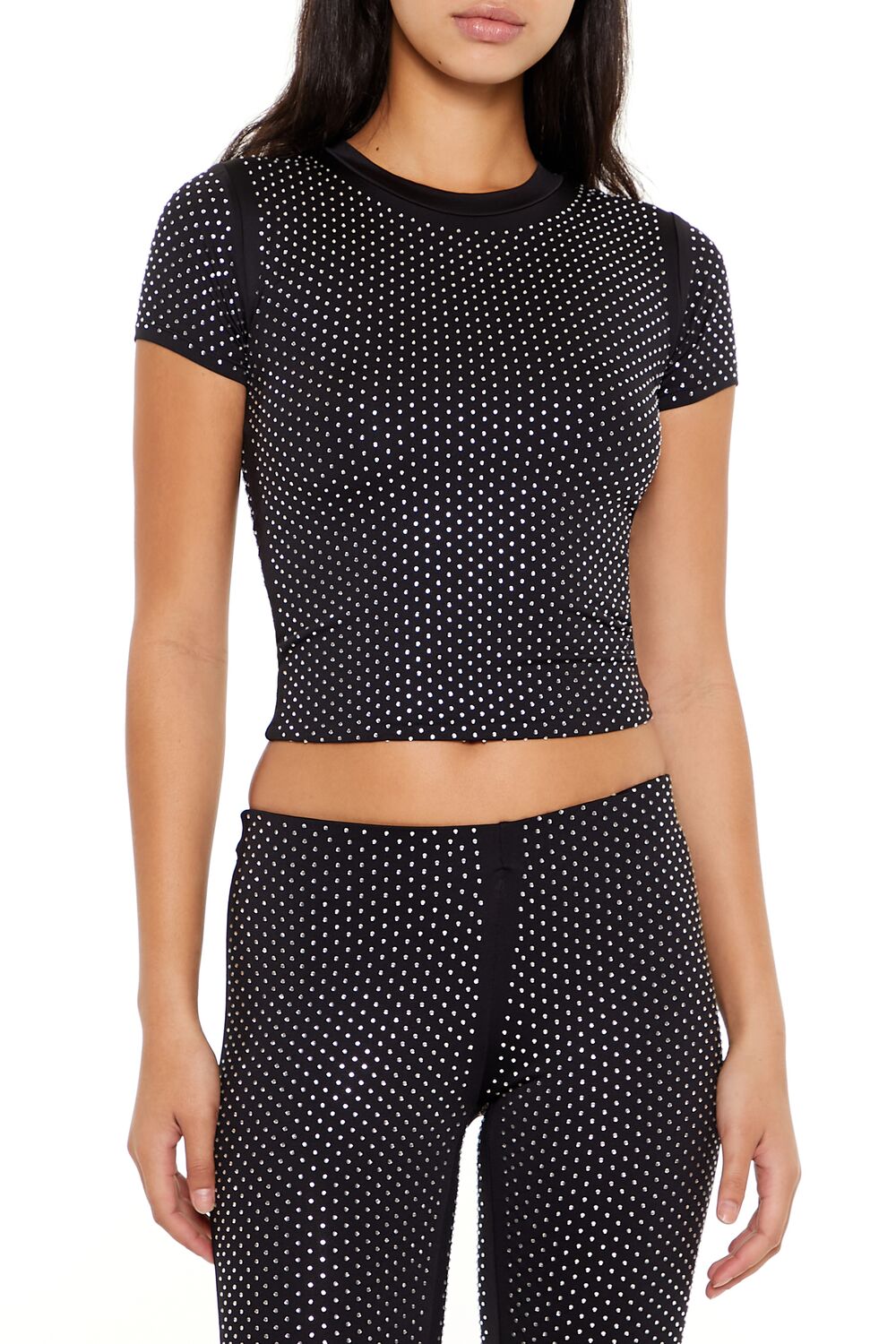 Contour Sculpt Rhinestone Tee | Forever 21 Women