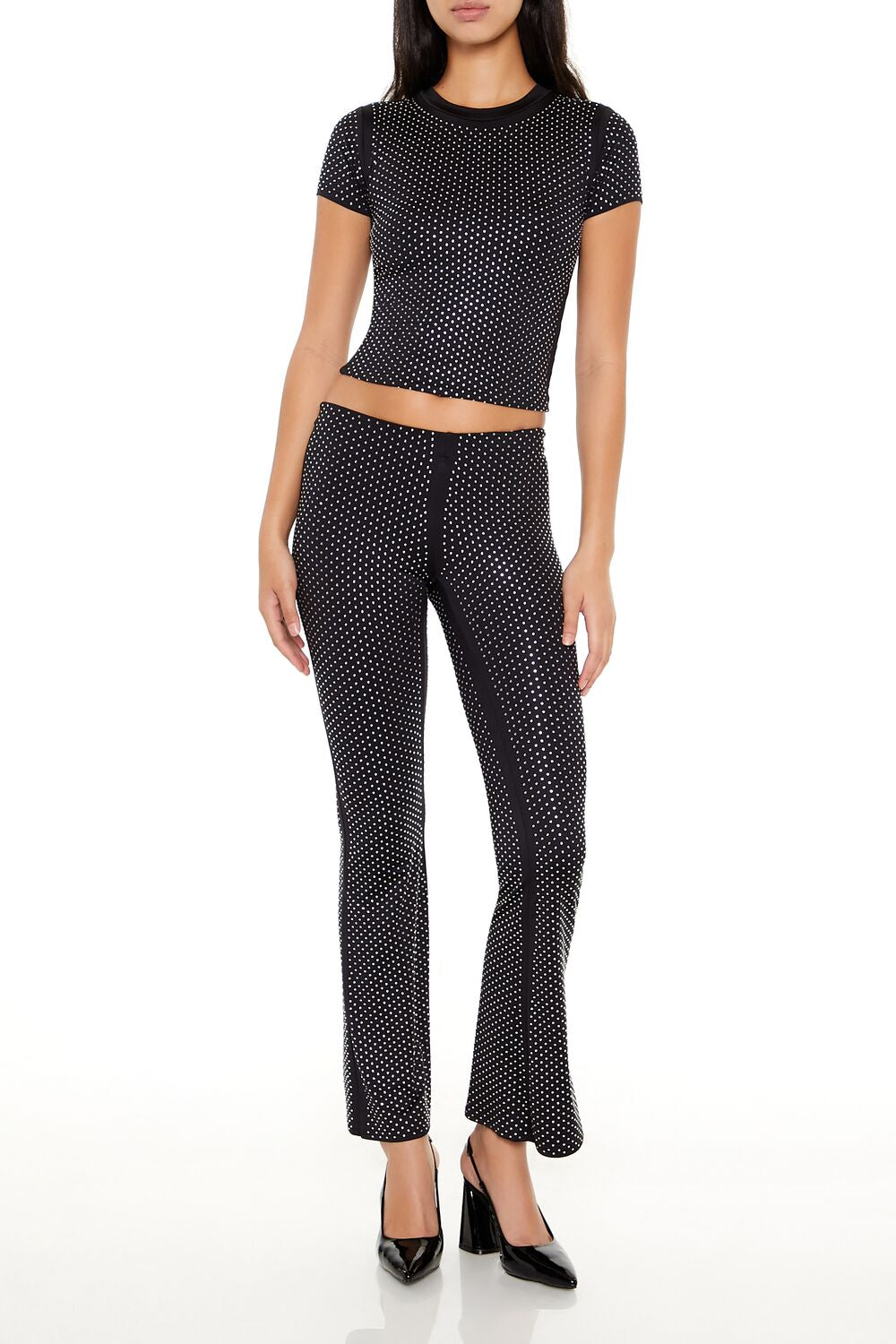 Contour Sculpt Rhinestone Tee | Forever 21 Women