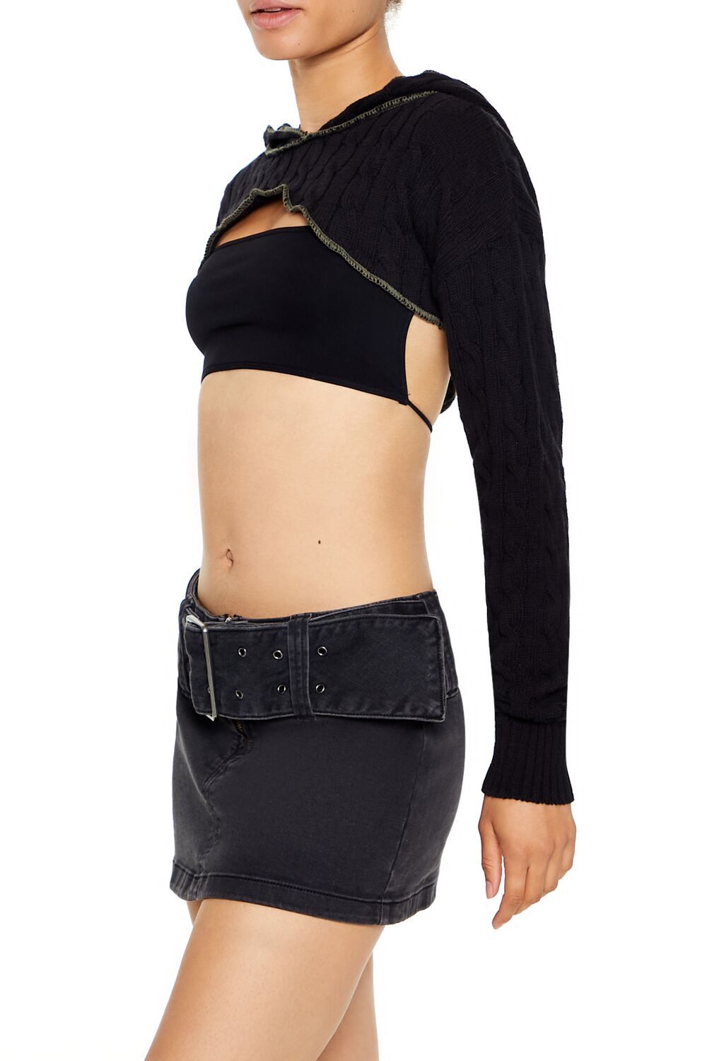 Hooded Cable Knit Shrug Sweater | Forever 21 Women