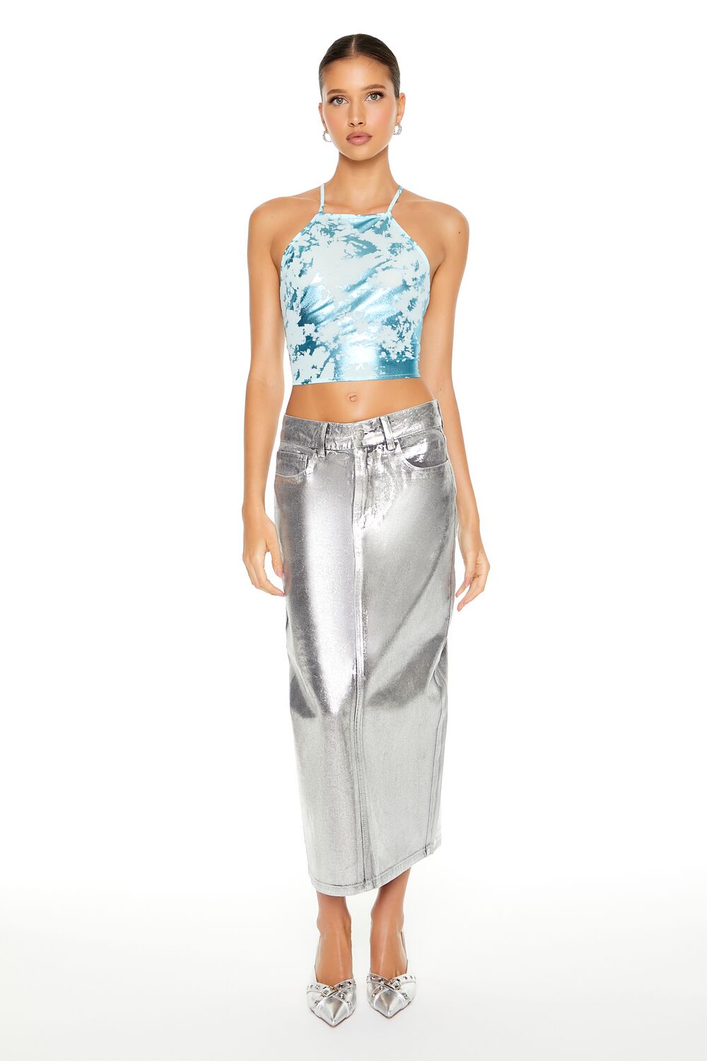 Metallic Burnout Tie-Back Cami | Forever 21 Women
