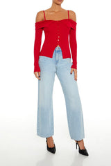 Open-Shoulder Sweater-Knit Top | Forever 21 Women