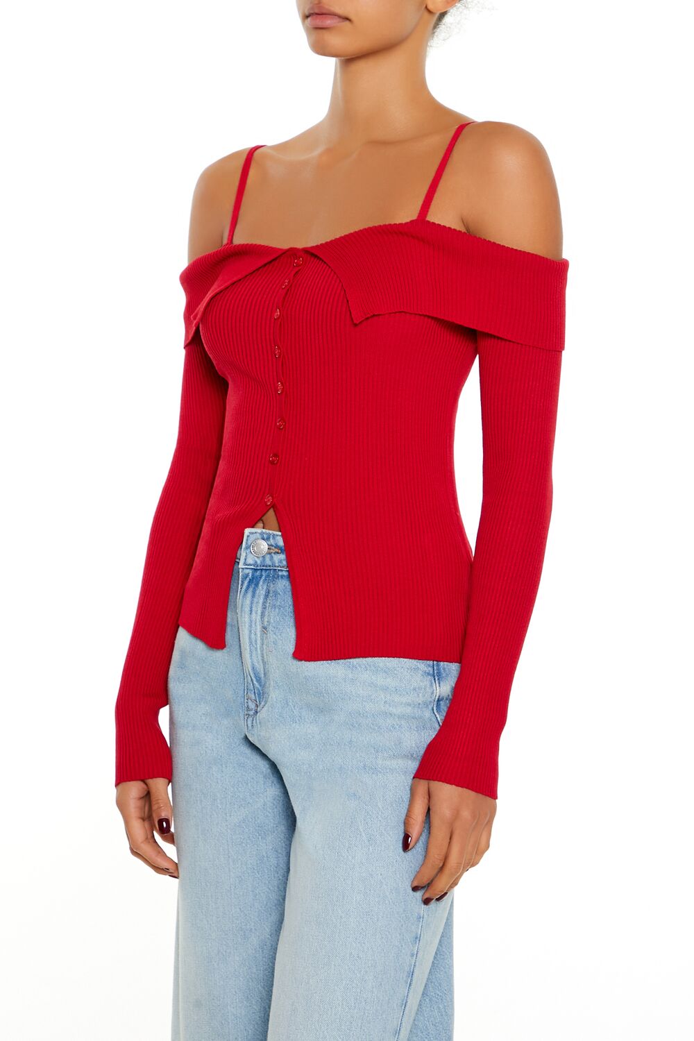 Open-Shoulder Sweater-Knit Top | Forever 21 Women