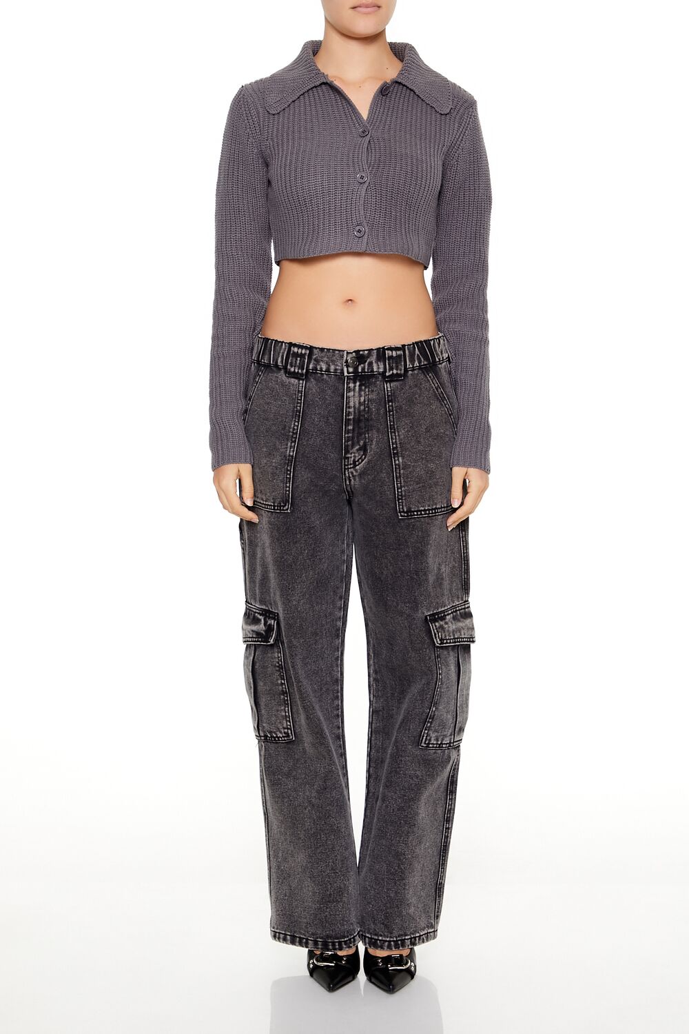 Cropped Rib-Knit Cardigan Sweater | Forever 21 Women
