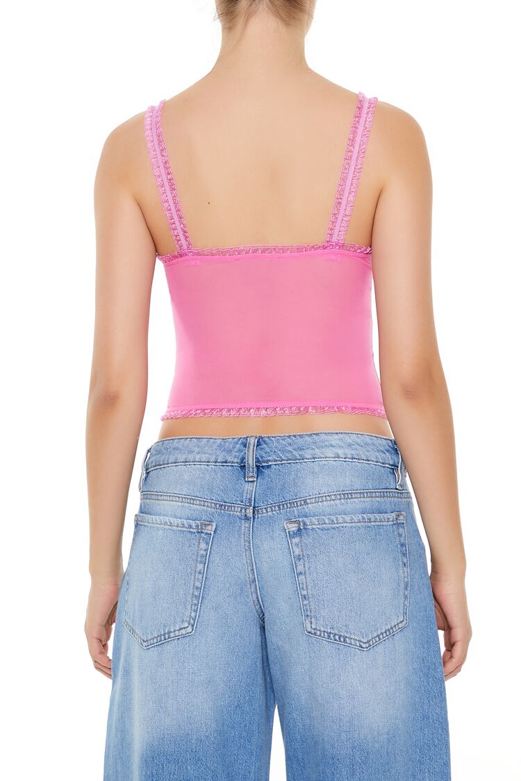 Mesh Ruffle-Trim Cropped Cami | Forever 21 Women