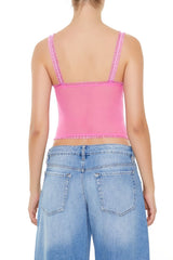 Mesh Ruffle-Trim Cropped Cami | Forever 21 Women