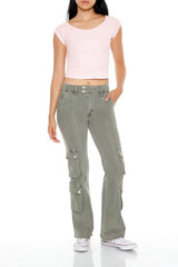 Thermal Cap-Sleeve Cropped Tee | Forever 21 Women