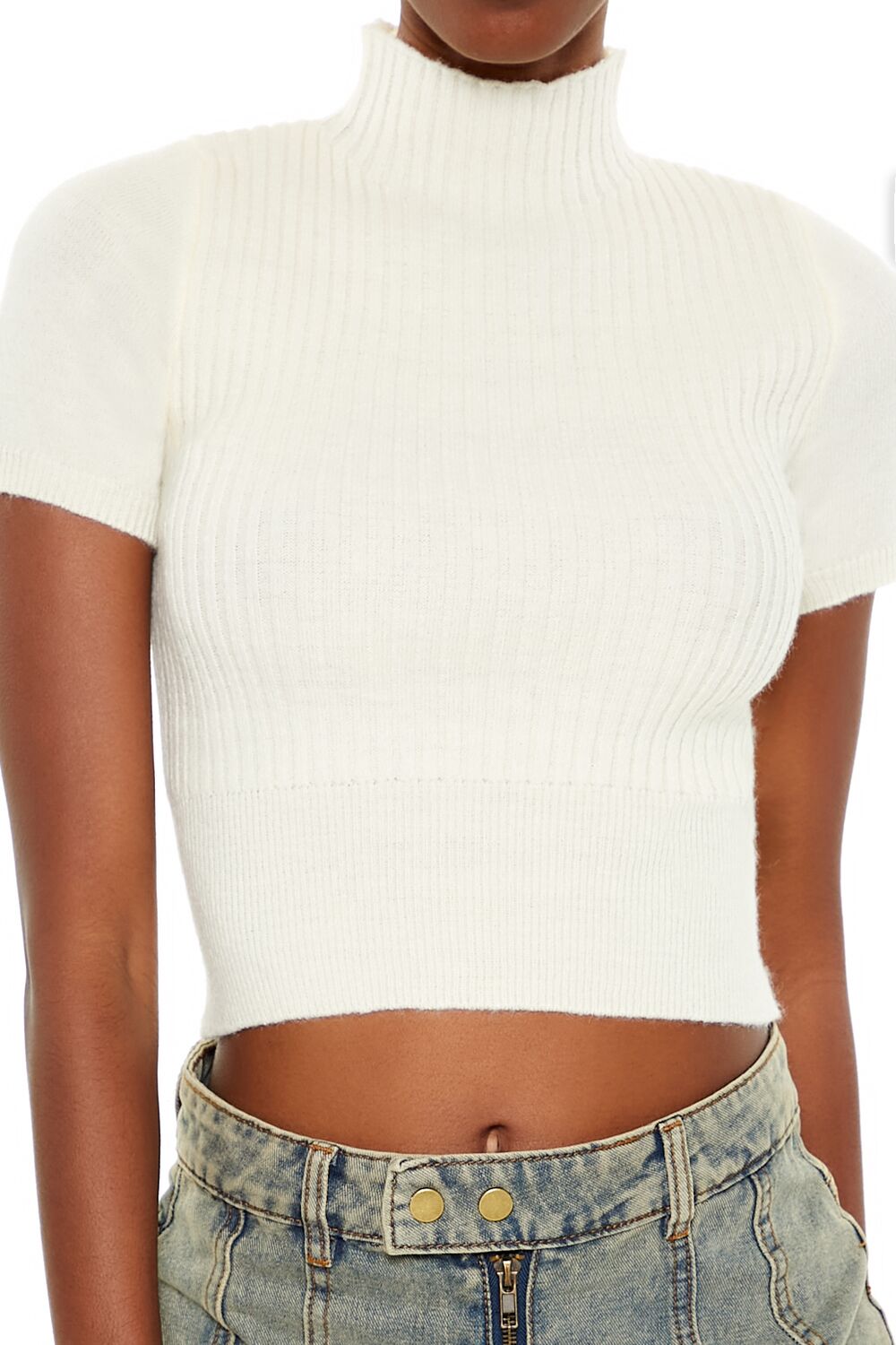 Sweater-Knit Mock Neck Crop Top | Forever 21 Women