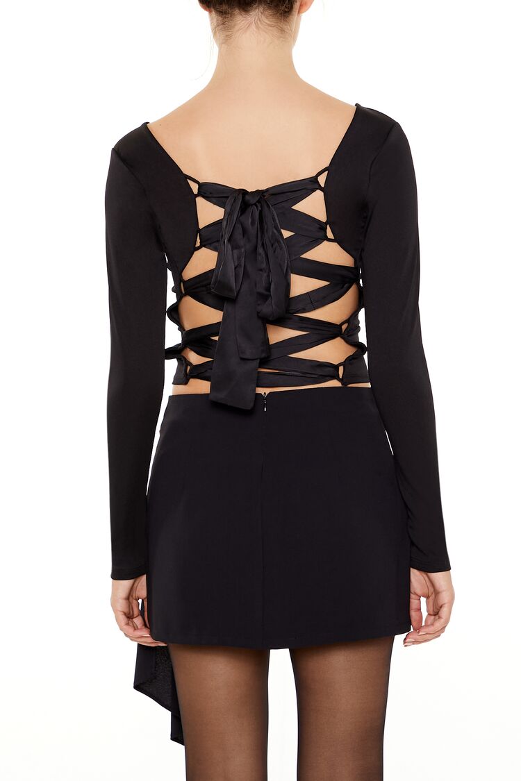Lace-Up High-Neck Top | Forever 21 Women